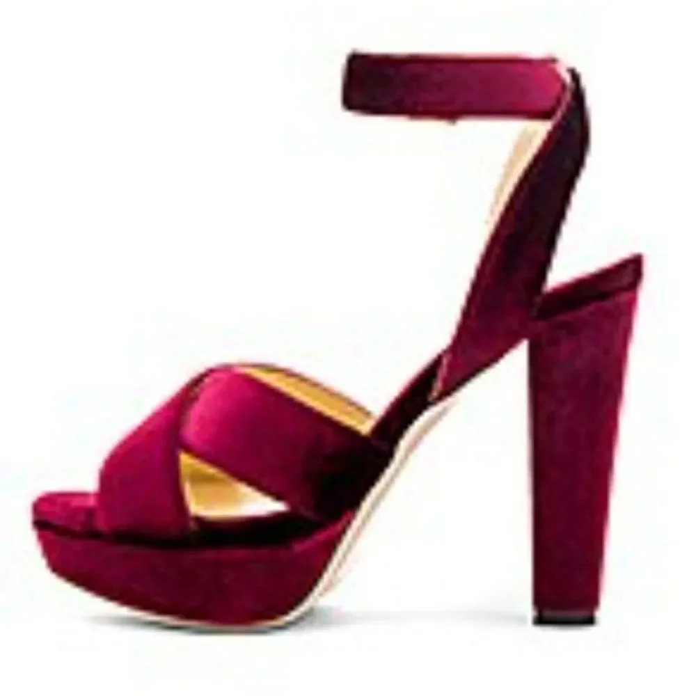 Raye Scarlet Velver Heels - Size 8 - New with Box
